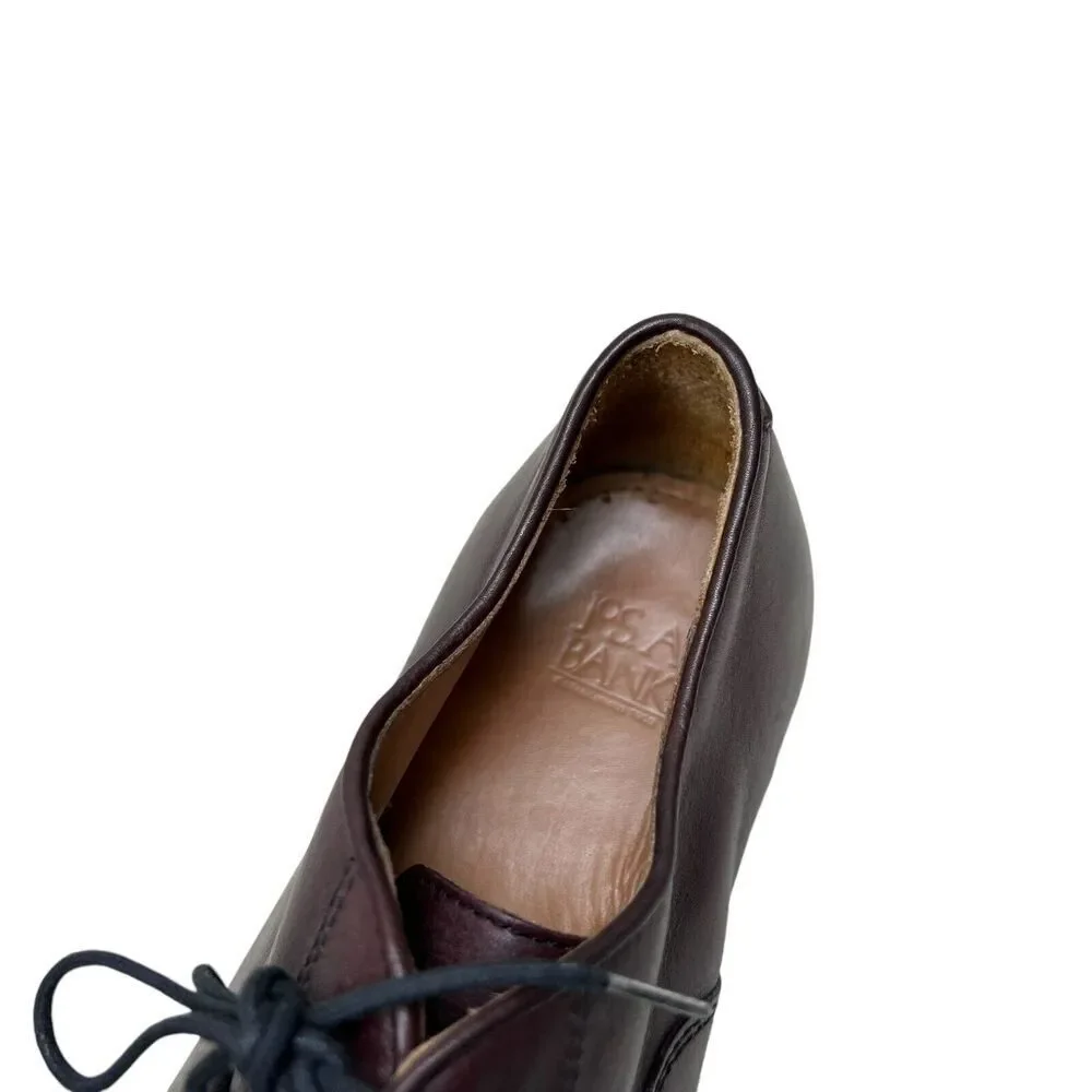 Jos. A. Bank Mens Oxford Shoes Brown Leather Lace‎ Up Cap Toe Cushioned Size 8M